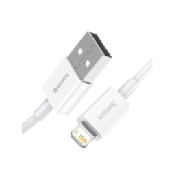 Baseus Câble de Charge et Transfert USB-Lightning Rapide 2,4A 2m Rapide Blanc