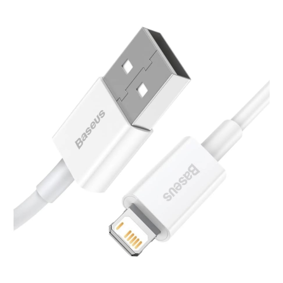 Baseus Câble de Charge et Transfert USB-Lightning Rapide 2,4A 2m Rapide Blanc — image 2