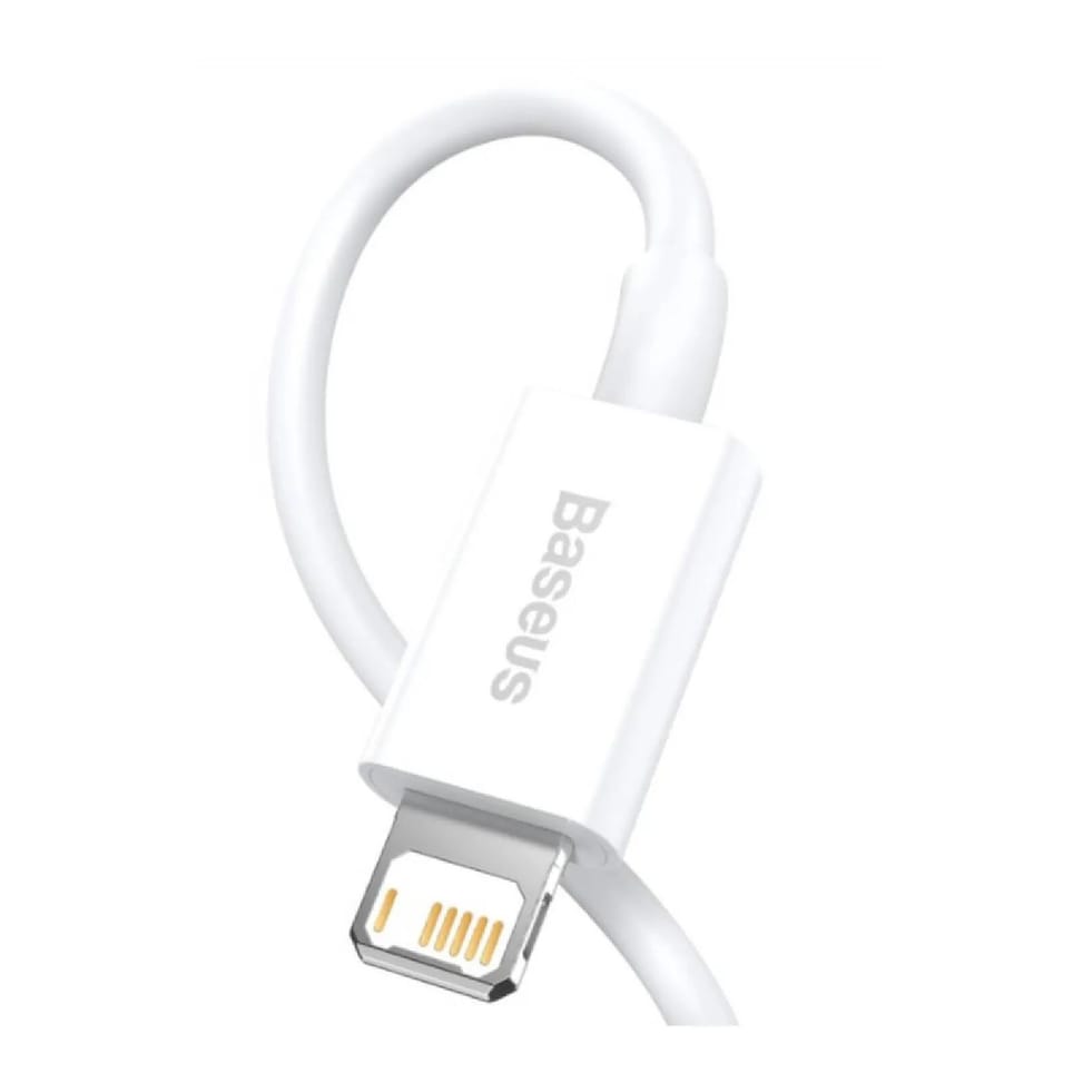 Baseus Câble de Charge et Transfert USB-Lightning Rapide 2,4A 2m Rapide Blanc — image 3