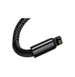 Baseus Câble de Charge et Transfert USB-Lightning Tungsten Gold 2,4A 1m Noir