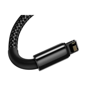 Baseus Câble de Charge et Transfert USB-Lightning Tungsten Gold 2,4A 1m Noir — image 3