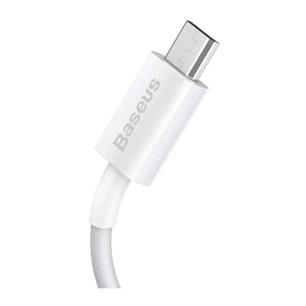 Baseus Câble de Charge et Transfert USB-MicroUSB 2A 2m Blanc — image 3