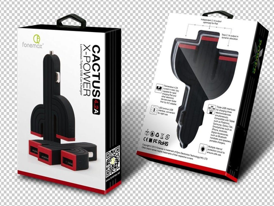 Chargeur voiture triple USB Fonemax X-Power Cactus - 4.2A