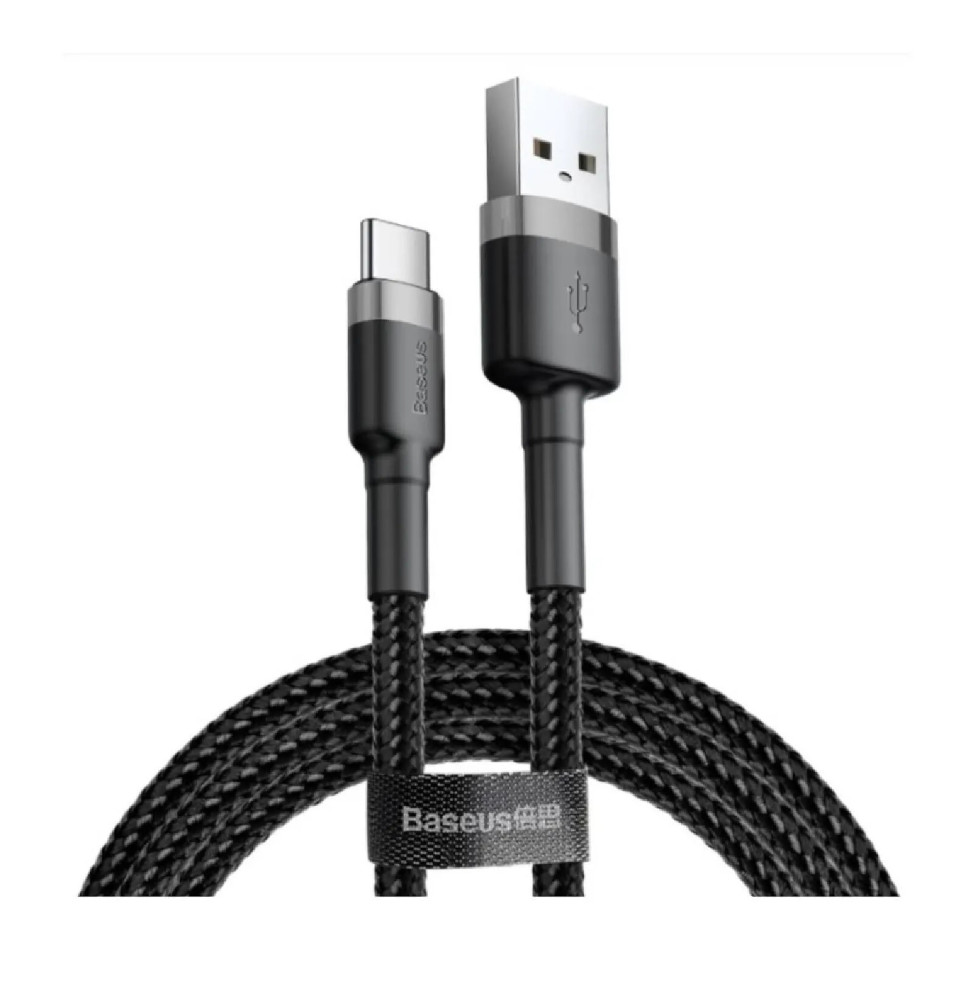 Baseus Câble de Charge et Transfert USB-USB-C 3A 1m Gris