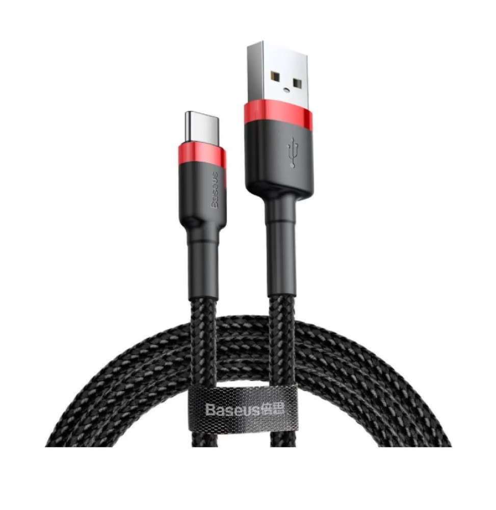 Baseus Câble de Charge et Transfert USB-USB-C 3A 1m Rouge