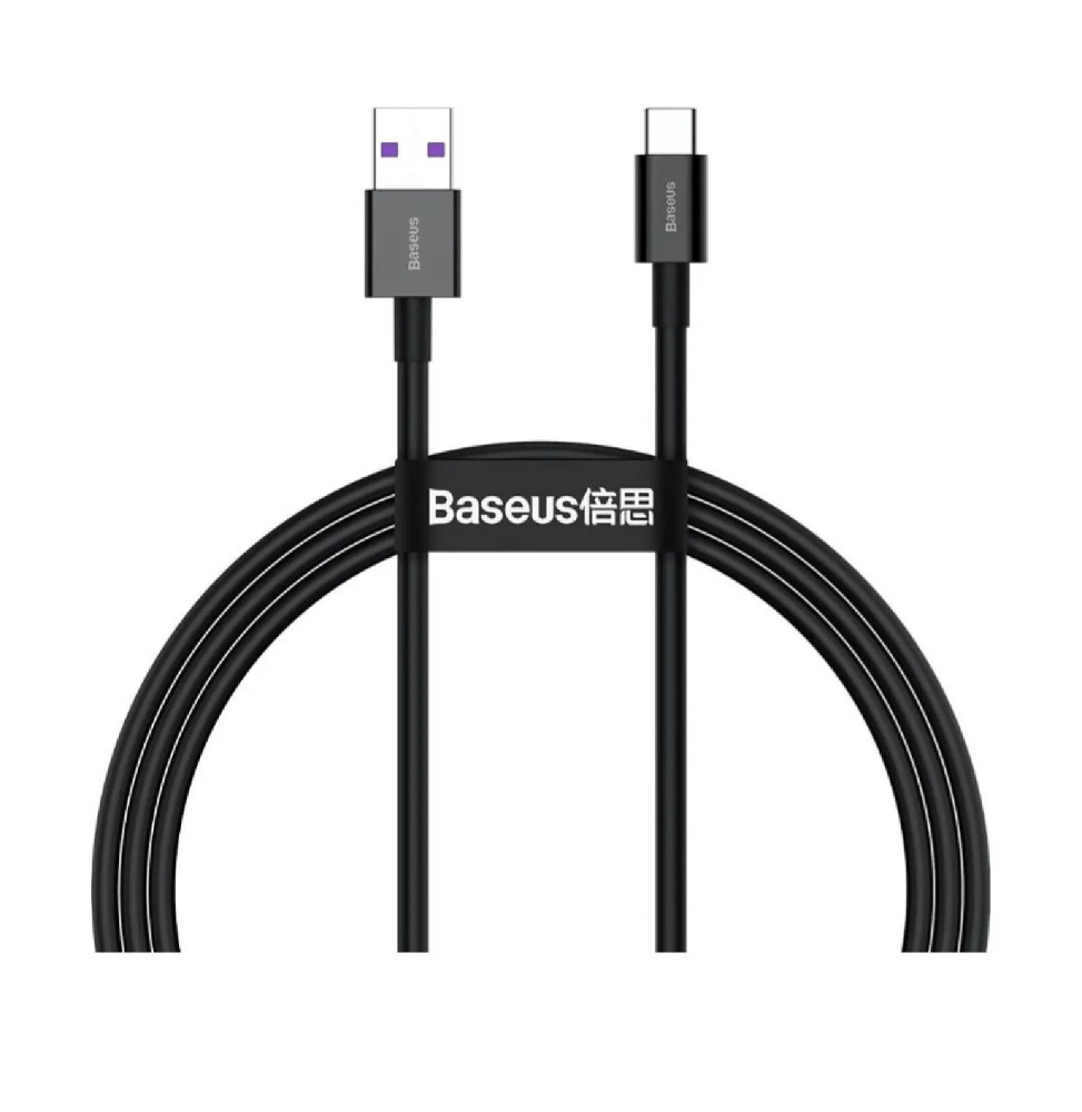 Baseus Câble de Charge et Transfert USB-USB-C 66W 1m Noir