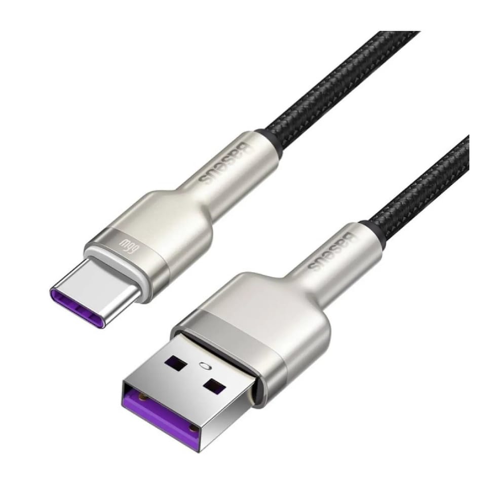 Baseus Câble de Charge et Transfert USB-USB-C 66W Cafule 25cm Noir — image 2