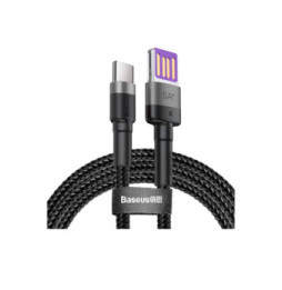Baseus Câble de Charge et Transfert USB-USB-C Double Face 5A 1m Noir