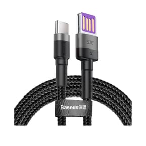 Baseus Câble de Charge et Transfert USB-USB-C Double Face 5A 1m Noir