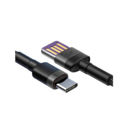 Baseus Câble de Charge et Transfert USB-USB-C Double Face 5A 1m Noir