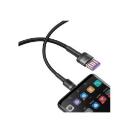 Baseus Câble de Charge et Transfert USB-USB-C Double Face 5A 1m Noir