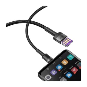 Baseus Câble de Charge et Transfert USB-USB-C Double Face 5A 1m Noir — image 5
