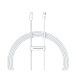 Baseus Câble de Données et de Charge Rapide USB-C / USB-C 30W PD 480 Mbps 1 mètre Blanc