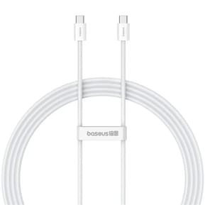 Baseus Câble de Données et de Charge Rapide USB-C / USB-C 30W PD 480 Mbps 1 mètre Blanc