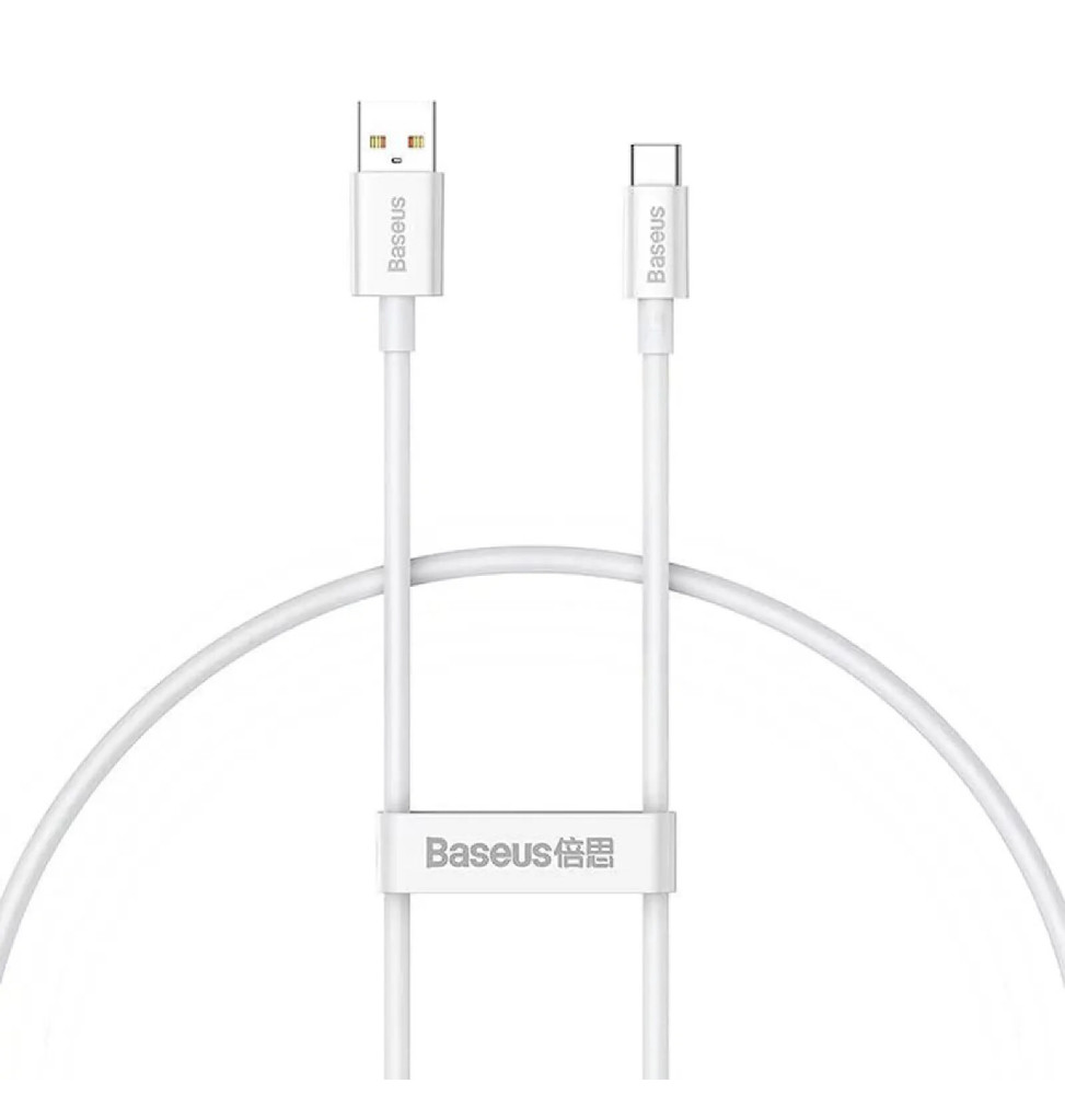 Baseus Câble de Données et de Charge USB-A / USB-C 100W 480 Mbps 0,25 mètre Blanc