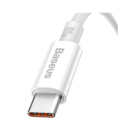 Baseus Câble de Données et de Charge USB-A / USB-C 100W 480 Mbps 0,25 mètre Blanc