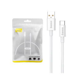 Baseus Câble de Données et de Charge USB-A / USB-C 100W 480 Mbps 0,25 mètre Blanc