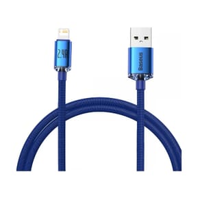Baseus Câble Lightning vers USB 20W Modèle Crystal Shine Charge et Synchronisation 1,2m Bleu