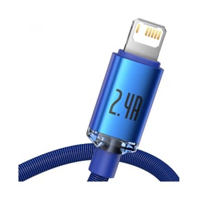 Baseus Câble Lightning vers USB 20W Modèle Crystal Shine Charge et Synchronisation 1,2m Bleu — image 3