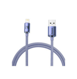 Baseus Câble Lightning vers USB 20W Modèle Crystal Shine Charge et Synchronisation 1,2m Lavande