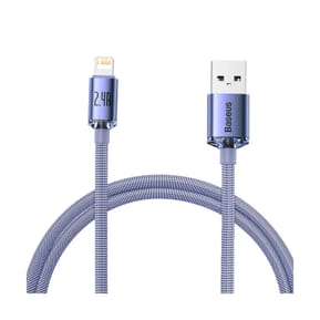 Baseus Câble Lightning vers USB 20W Modèle Crystal Shine Charge et Synchronisation 1,2m Lavande