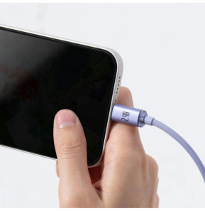 Baseus Câble Lightning vers USB 20W Modèle Crystal Shine Charge et Synchronisation 1,2m Lavande