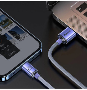 Baseus Câble Lightning vers USB 20W Modèle Crystal Shine Charge et Synchronisation 1,2m Lavande