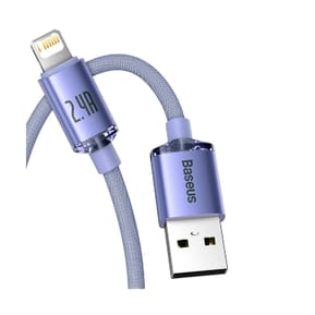 Baseus Câble Lightning vers USB 20W Modèle Crystal Shine Charge et Synchronisation 1,2m Lavande — image 5