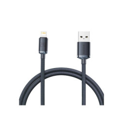 Baseus Câble Lightning vers USB 20W Modèle Crystal Shine Charge et Synchronisation 1,2m Noir