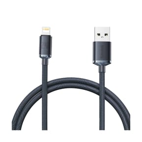 Baseus Câble Lightning vers USB 20W Modèle Crystal Shine Charge et Synchronisation 1,2m Noir