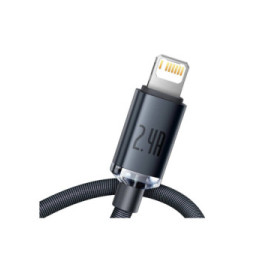 Baseus Câble Lightning vers USB 20W Modèle Crystal Shine Charge et Synchronisation 1,2m Noir