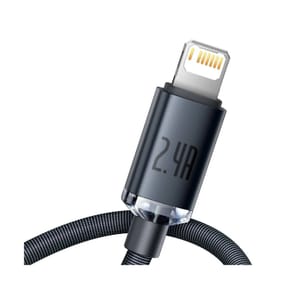 Baseus Câble Lightning vers USB 20W Modèle Crystal Shine Charge et Synchronisation 1,2m Noir — image 2