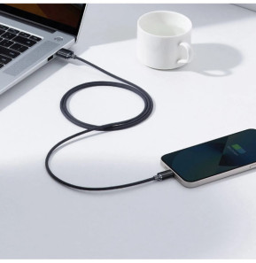 Baseus Câble Lightning vers USB 20W Modèle Crystal Shine Charge et Synchronisation 1,2m Noir