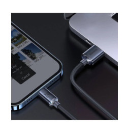 Baseus Câble Lightning vers USB 20W Modèle Crystal Shine Charge et Synchronisation 1,2m Noir