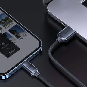 Baseus Câble Lightning vers USB 20W Modèle Crystal Shine Charge et Synchronisation 1,2m Noir — image 5