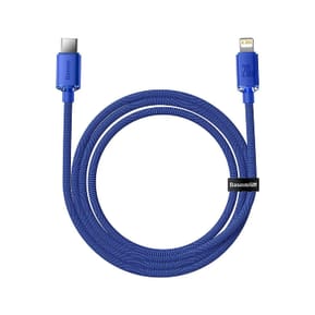 Baseus Câble Lightning vers USB-C 20W Crystal Shine Charge et Synchronisation 1,2m Bleu