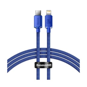 Baseus Câble Lightning vers USB-C 20W Crystal Shine Charge et Synchronisation 1,2m Bleu — image 2