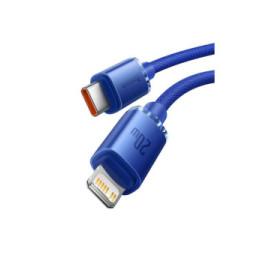 Baseus Câble Lightning vers USB-C 20W Crystal Shine Charge et Synchronisation 1,2m Bleu