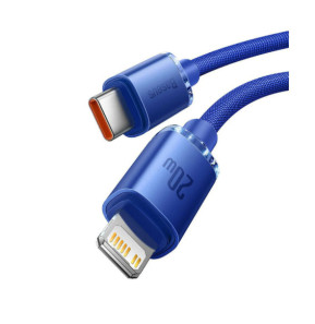 Baseus Câble Lightning vers USB-C 20W Crystal Shine Charge et Synchronisation 1,2m Bleu