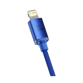 Baseus Câble Lightning vers USB-C 20W Crystal Shine Charge et Synchronisation 1,2m Bleu — image 4