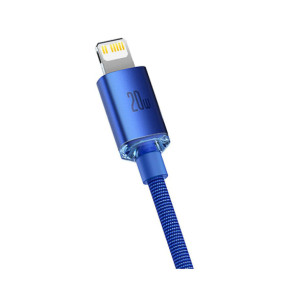 Baseus Câble Lightning vers USB-C 20W Crystal Shine Charge et Synchronisation 1,2m Bleu