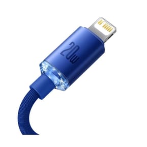 Baseus Câble Lightning vers USB-C 20W Crystal Shine Charge et Synchronisation 1,2m Bleu — image 5