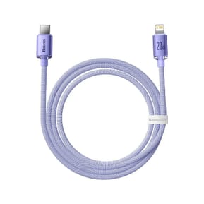 Baseus Câble Lightning vers USB-C 20W Crystal Shine Charge et Synchronisation 1,2m Lavande