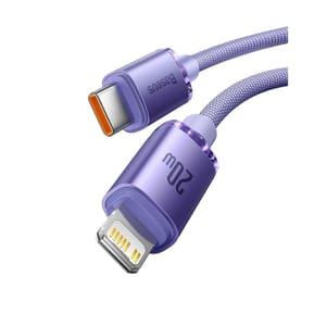 Baseus Câble Lightning vers USB-C 20W Crystal Shine Charge et Synchronisation 1,2m Lavande — image 3