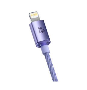 Baseus Câble Lightning vers USB-C 20W Crystal Shine Charge et Synchronisation 1,2m Lavande