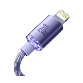 Baseus Câble Lightning vers USB-C 20W Crystal Shine Charge et Synchronisation 1,2m Lavande — image 5