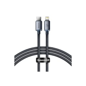 Baseus Câble Lightning vers USB-C 20W Crystal Shine Charge et Synchronisation 1,2m Noir — image 2