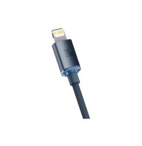 Baseus Câble Lightning vers USB-C 20W Crystal Shine Charge et Synchronisation 1,2m Noir