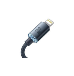 Baseus Câble Lightning vers USB-C 20W Crystal Shine Charge et Synchronisation 1,2m Noir