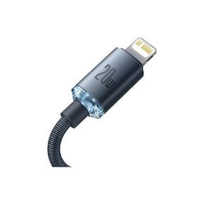 Baseus Câble Lightning vers USB-C 20W Crystal Shine Charge et Synchronisation 1,2m Noir — image 5